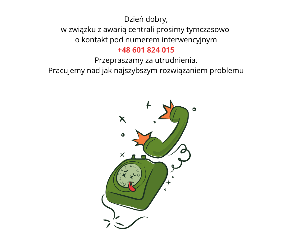 Dzień dobry, W związku z awarią lini telefonicznej stacjonarnej-2